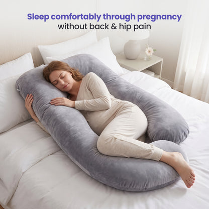 G-Shaped Full-Body Maternity Pillow with Removable Cover