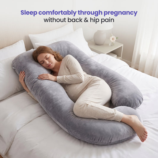G-Shaped Full-Body Maternity Pillow with Removable Cover