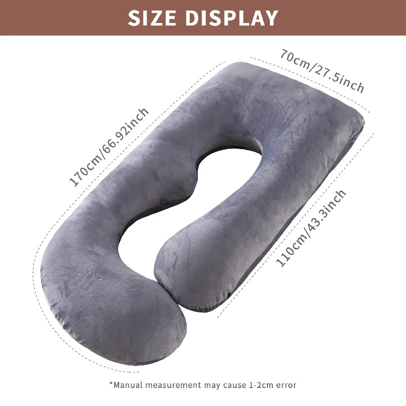 G-Shaped Full-Body Maternity Pillow with Removable Cover